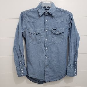Vintage Wrangler Western Pearl Snap Denim shirt 14  1/2×33